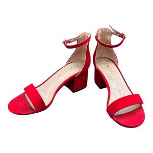 Dream Pairs Red Ankle Strap Heels
